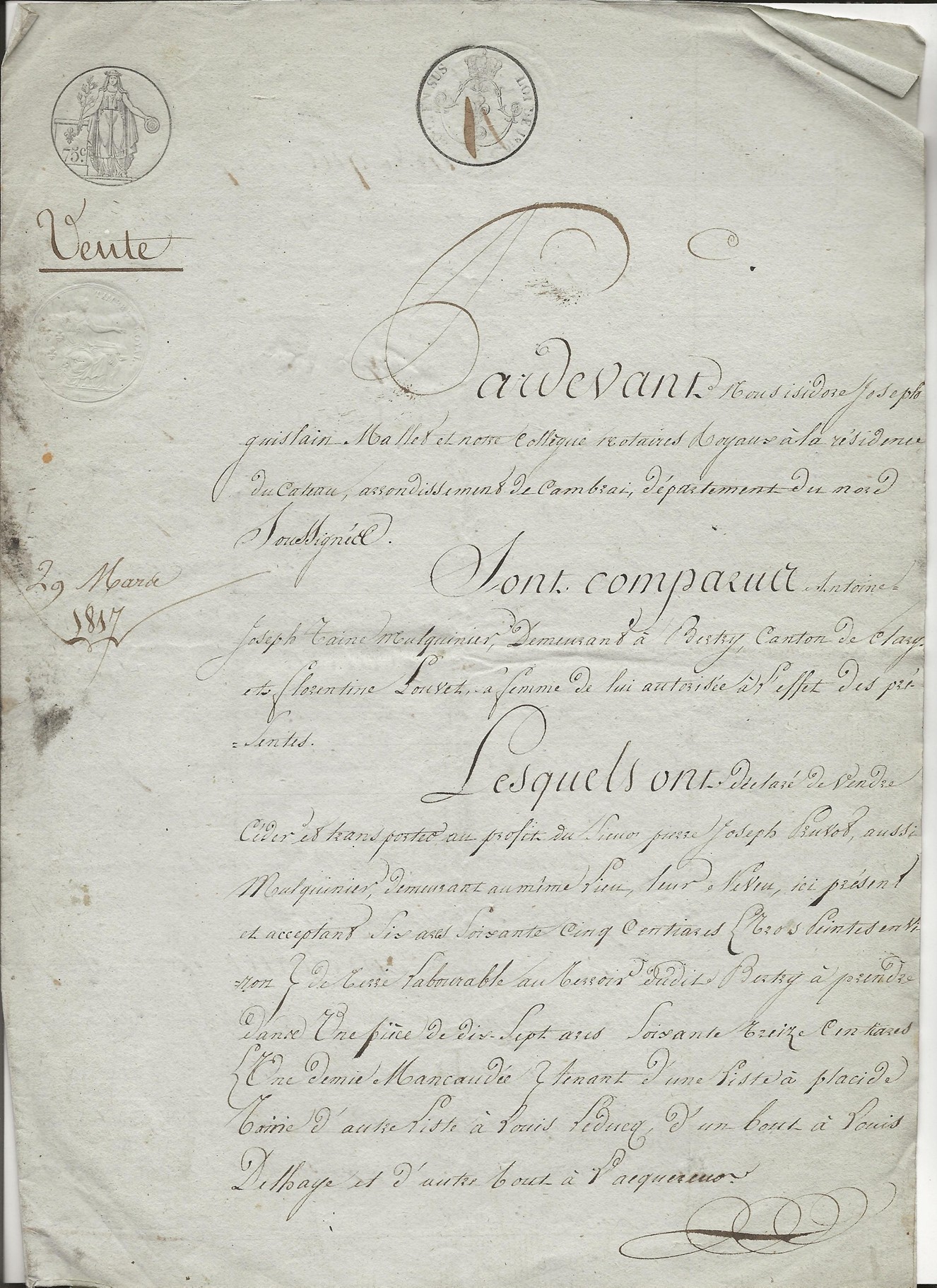 1817 vente taine a pruvot 001