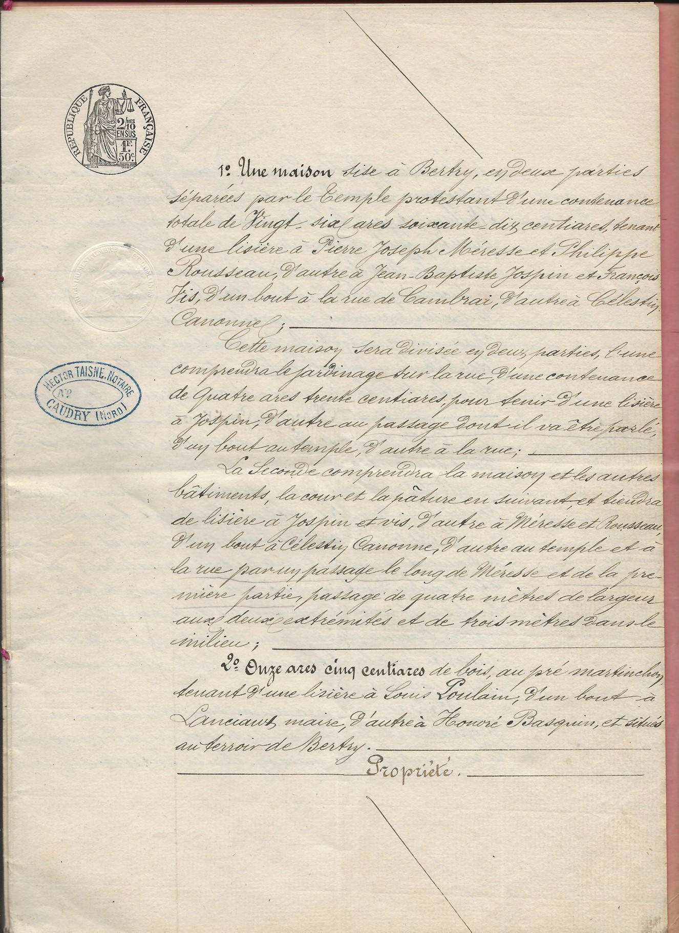 1854 vente adjucation vve poulain haimel a jeremy poulain 003