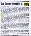 1921 ferme incendiee clary