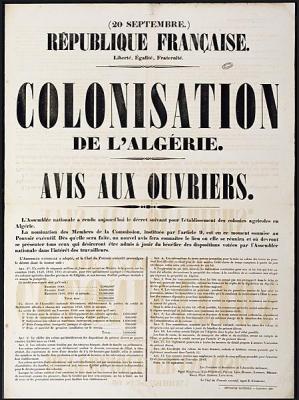 231519 colonisation de l algerie avis aux ouvriers image de propagande