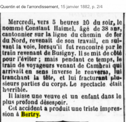 Bertry constant haime accident train 1883