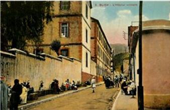 Blida rue et hopital militaire algerie vieille carte postale 1