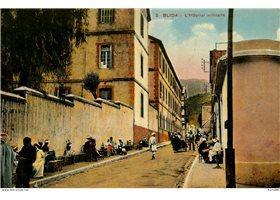 Blida rue et hopital militaire algerie vieille carte postale