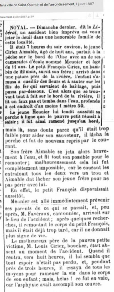Ciriez francois noyade 1887