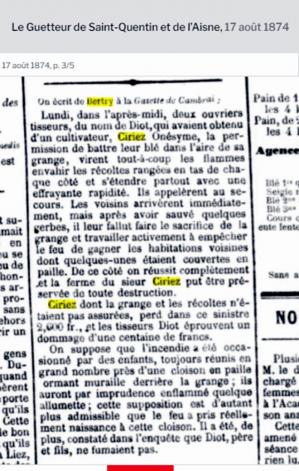 Ciriez onesime incendie ferme 1874