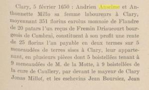 Clary 1650 couple anselme millot