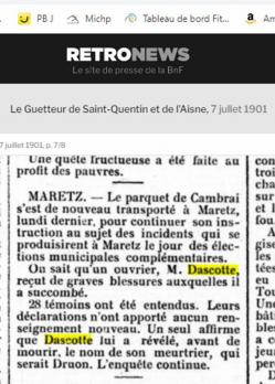 Deces dascotte maretz 7 juillet 1901