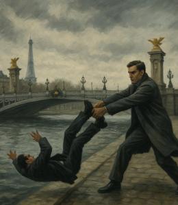 Homme dans la seine