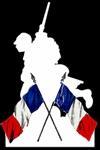 Silhouette soldat plus drapeaux
