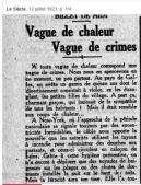 Vague de chaleur vague de crimes